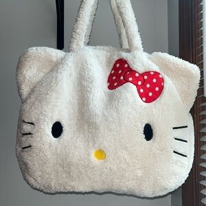 NWOT Hello Kitty Plush Tote Bag with Red Bow